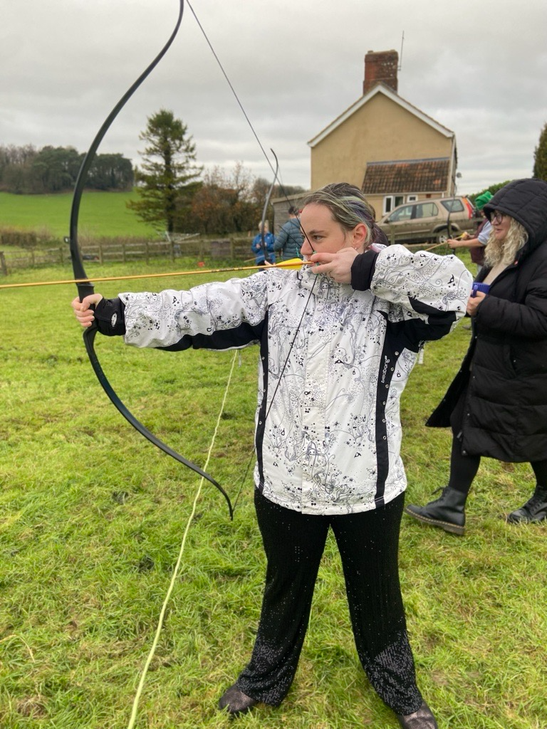 Learner enjoying archery