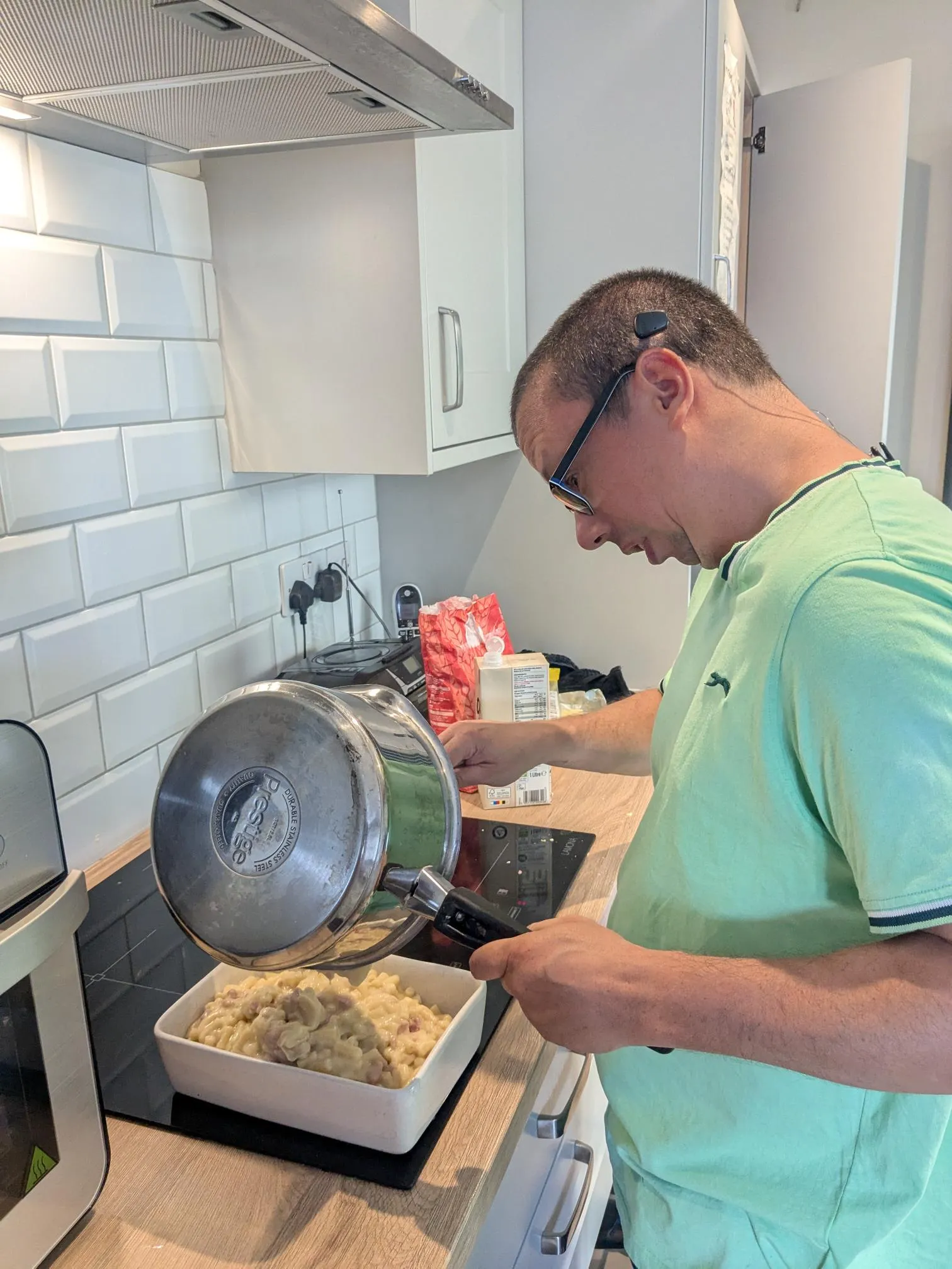 Learner cooking in the kitchen